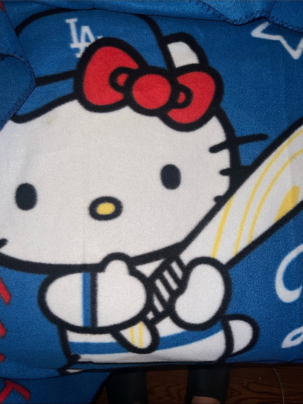Hello Kitty Dodgers SGA Fleece Blanket Sanrio MLB Licensed 49x39